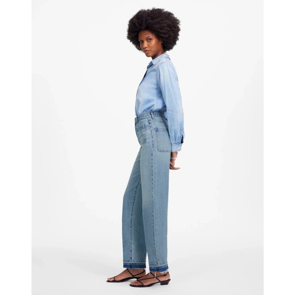 MADEWELL Emmett Wide-Leg Jean: Let Down Hem Edition Banning Wash 28 NWT! $138.00 - Picture 8 of 11